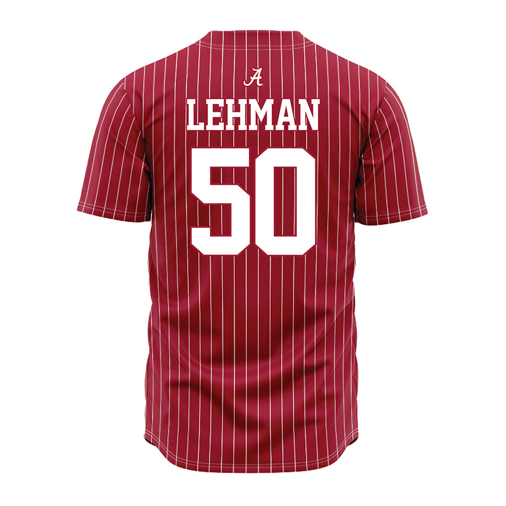 Alabama - NCAA Baseball : Connor Lehman - Pinstripe Jersey-3