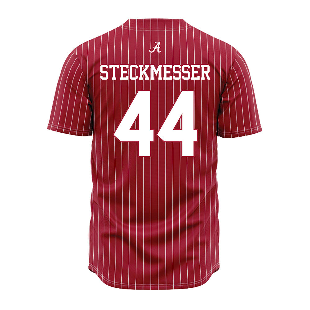 Alabama - NCAA Baseball : Evan Steckmesser - Pinstripe Jersey-3