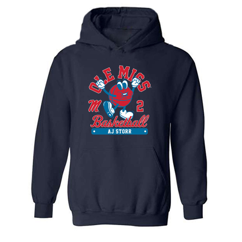Ole Miss - NCAA Men's Basketball : AJ Storr - Fashion Shersey Hooded Sweatshirt-0