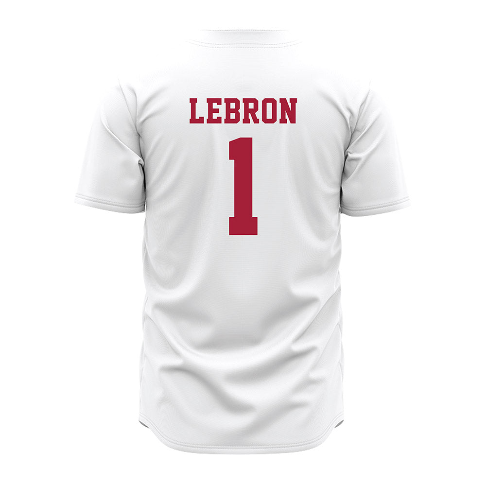 Alabama - NCAA Baseball : Justin Lebron - White Jersey-3