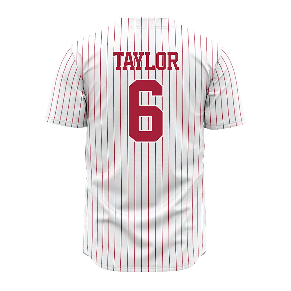 Alabama - NCAA Baseball : Evan Taylor - Pinstripe Jersey-3