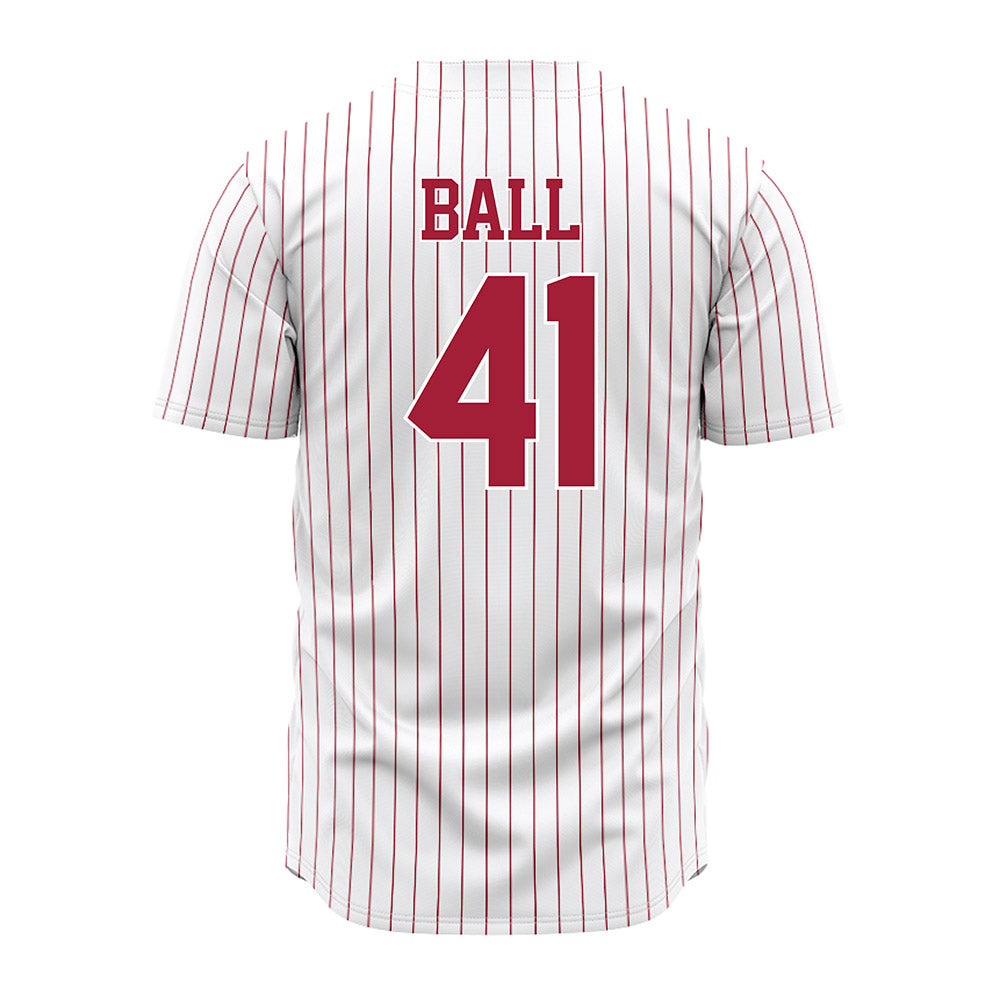 Alabama - NCAA Baseball : Connor Ball - Pinstripe Jersey-3