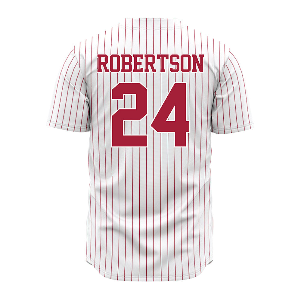 Alabama - NCAA Baseball : Tate Robertson - Pinstripe Jersey-3