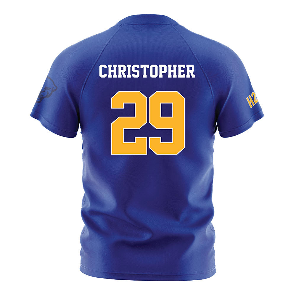 Pittsburgh - NCAA Men's Soccer : Owen Christopher - Blue Soccer Jersey-1