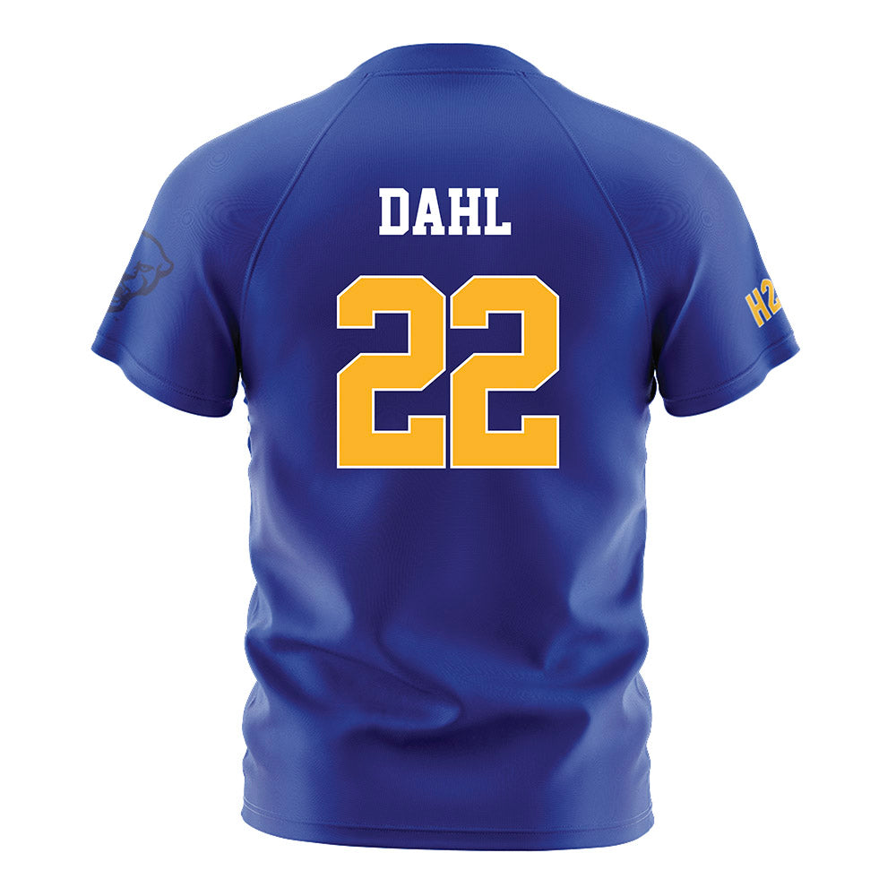 Pittsburgh - NCAA Men's Soccer : Lasse Dahl - Blue Soccer Jersey-1