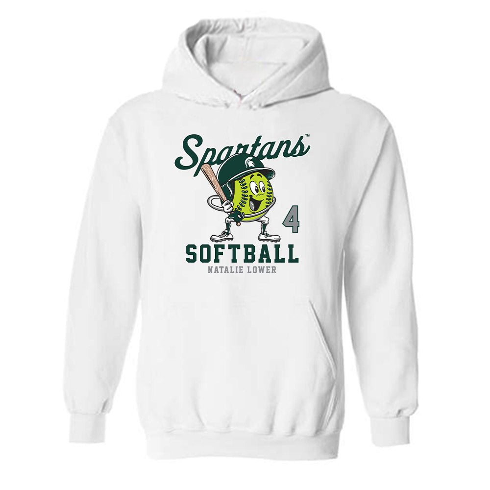 Michigan State - NCAA Softball : Natalie Lower - Fashion Shersey Hooded Sweatshirt-0
