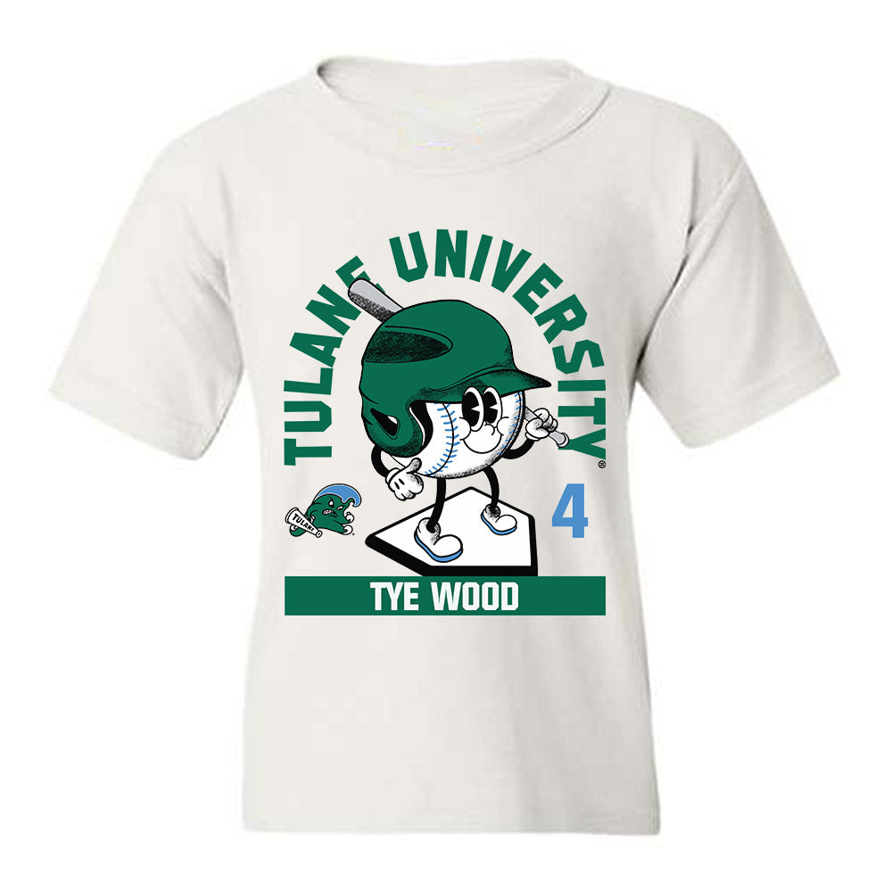Tulane - NCAA Baseball : Tye Wood - Fashion Shersey Youth T-Shirt-0
