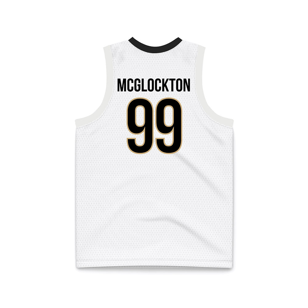 Vanderbilt - NCAA Men's Basketball : Devin Mcglockton - White Basketball Jersey-1