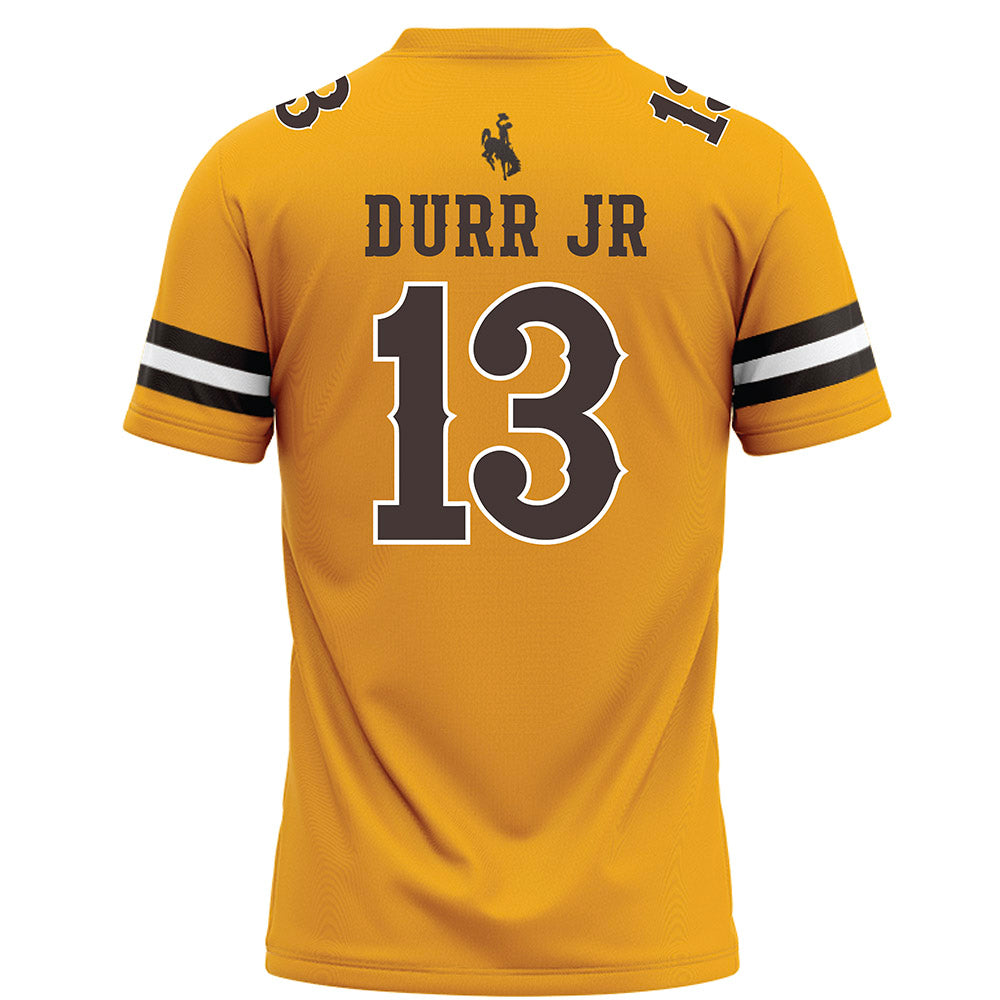 Wyoming - NCAA Football : Chris Durr jr - Gold Football Jersey-1