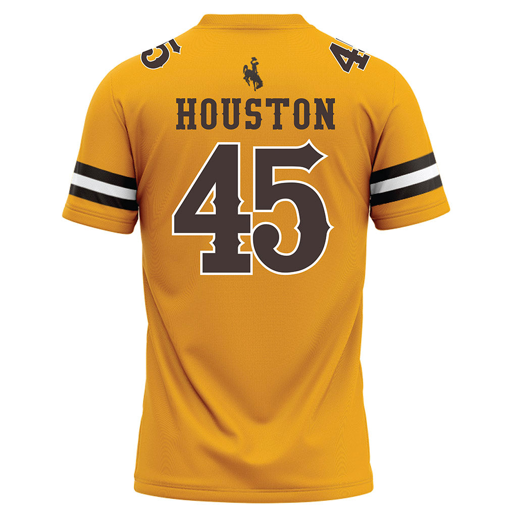 Wyoming - NCAA Football : Charlie Houston - Gold Football Jersey-1