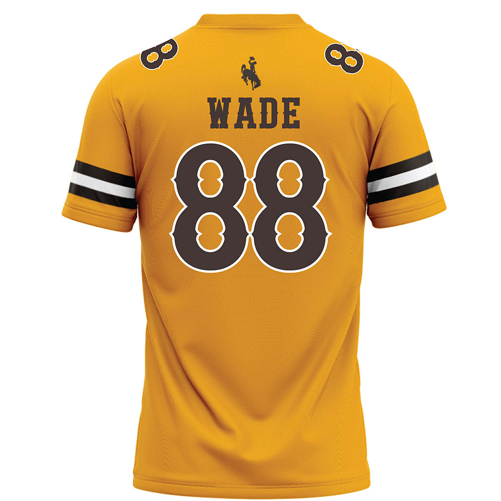 Wyoming - NCAA Football : Tell Wade - Gold Football Jersey