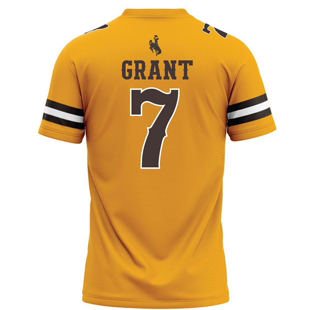 Wyoming - NCAA Football : Markie Grant - Gold Football Jersey
