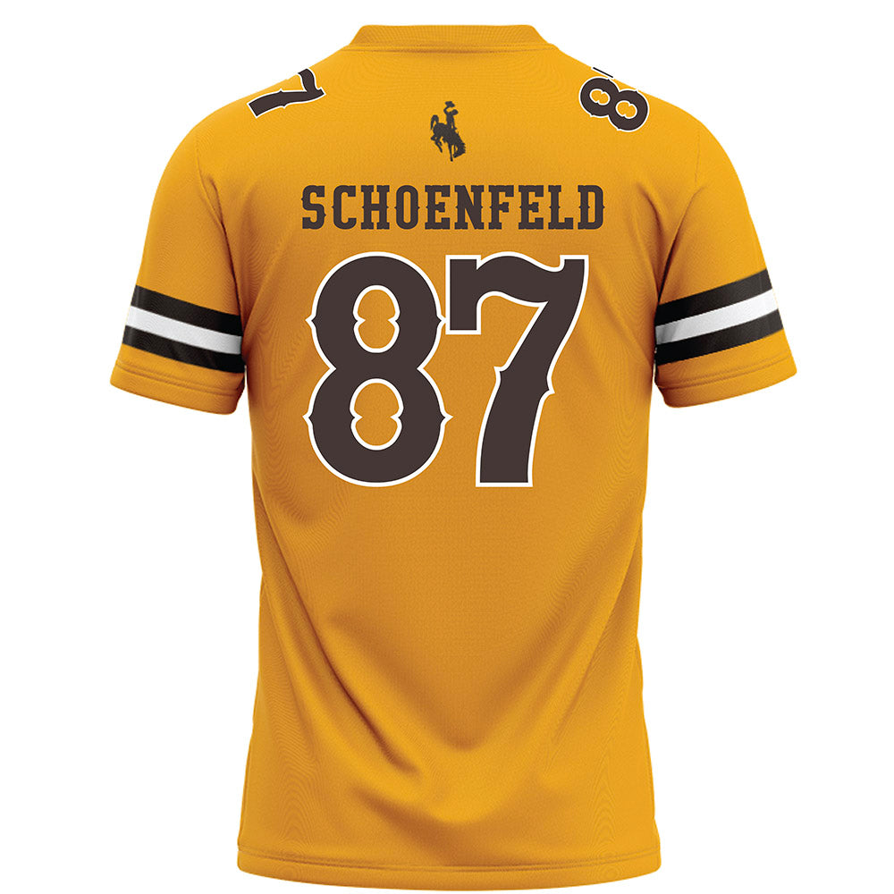 Wyoming - NCAA Football : Isaac Schoenfeld - Gold Football Jersey