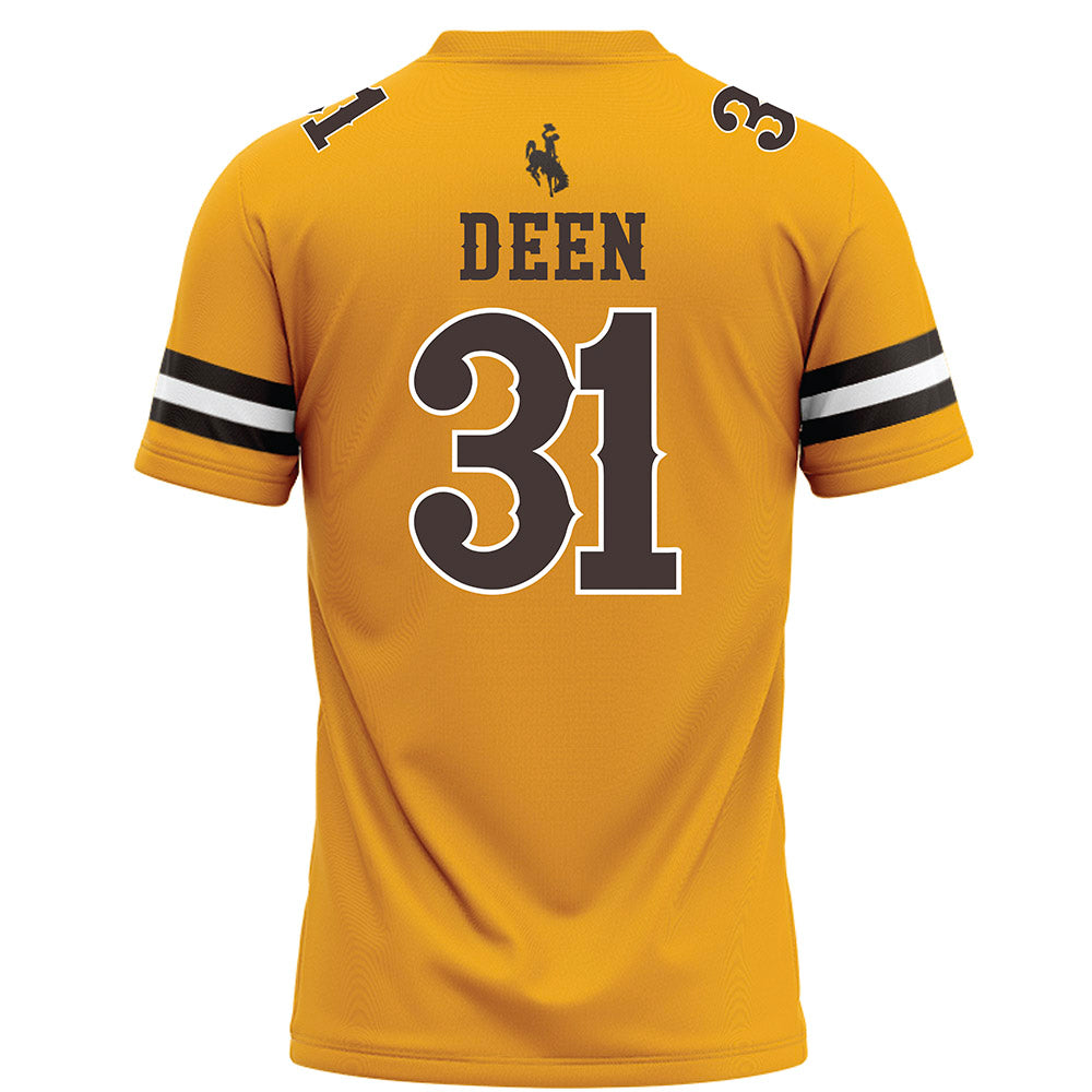 Wyoming - NCAA Football : Tyson Deen - Gold Football Jersey-1