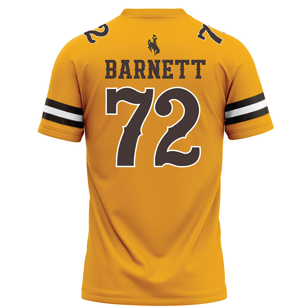 Wyoming - NCAA Football : Caden Barnett - Gold Football Jersey