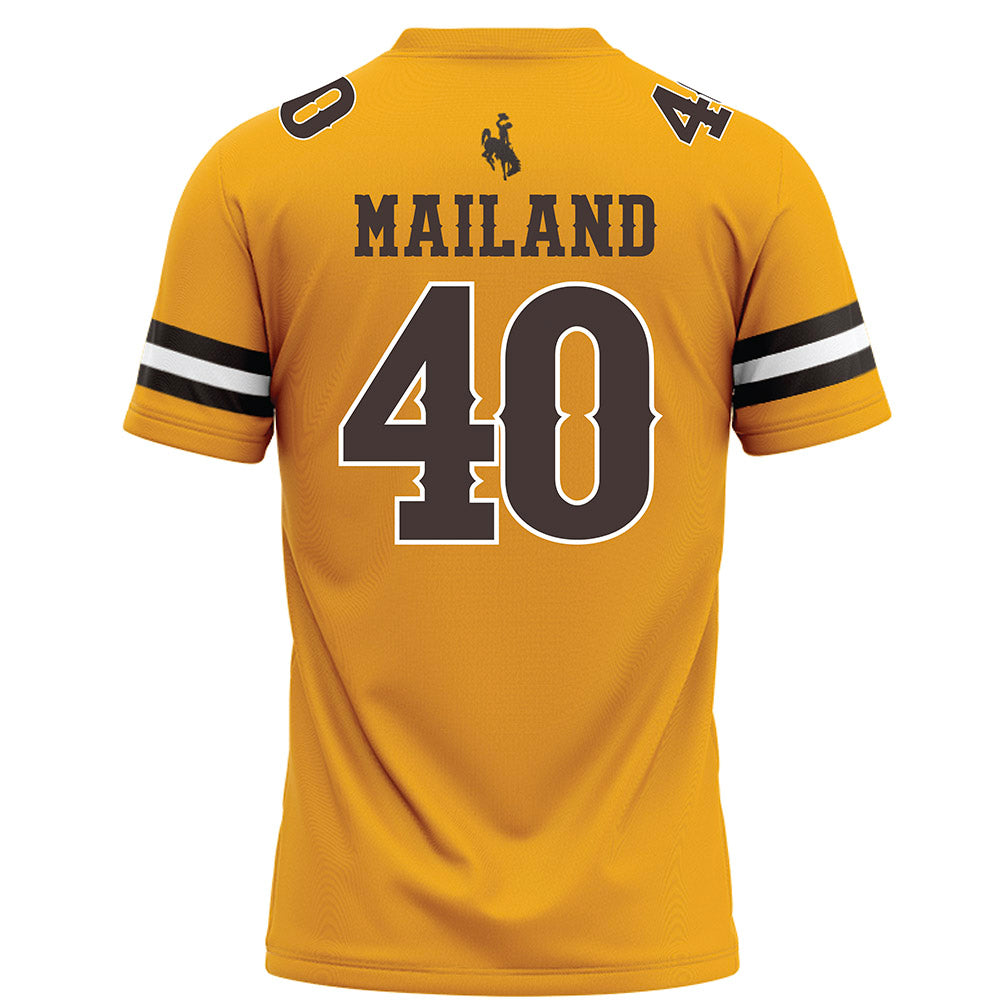 Wyoming - NCAA Football : Cooper Mailand - Gold Football Jersey