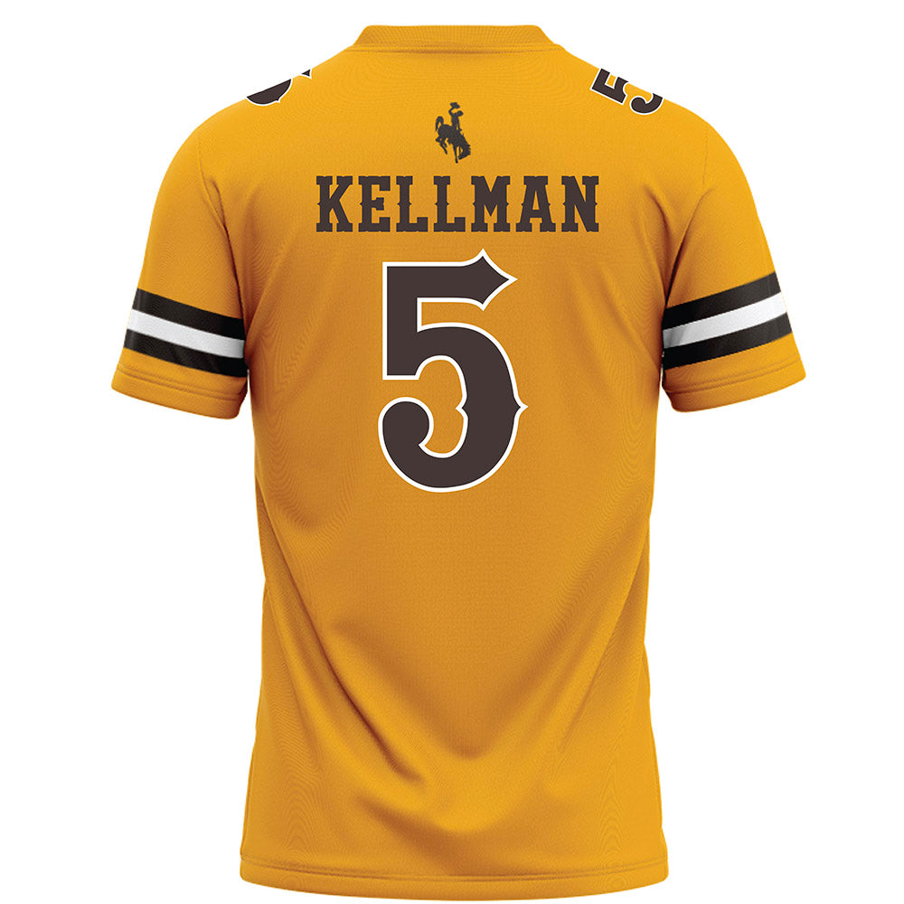 Wyoming - NCAA Football : Terron Kellman - Gold Football Jersey-1