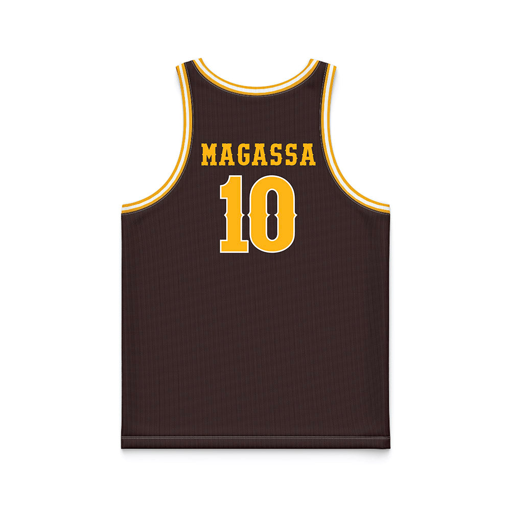 Wyoming - NCAA Men's Basketball : Abou Magassa - Brown Basketball Jersey-1