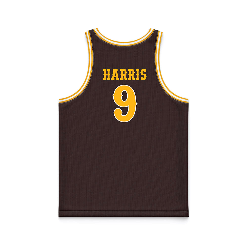 Wyoming - NCAA Men's Basketball : Jared Harris - Brown Basketball Jersey-1