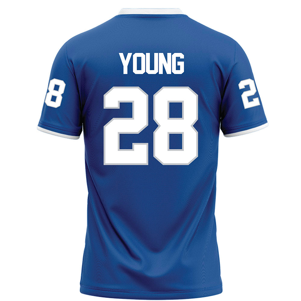 MTSU - NCAA Football : Alan Young - Blue Football Jersey-1