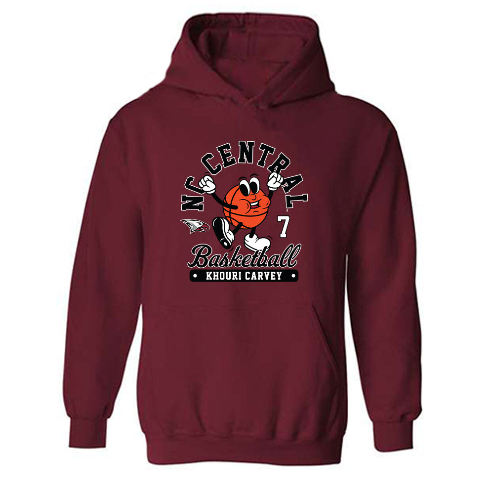 NCCU - NCAA Men's Basketball : Khouri Carvey - Fashion Shersey Hooded Sweatshirt-0