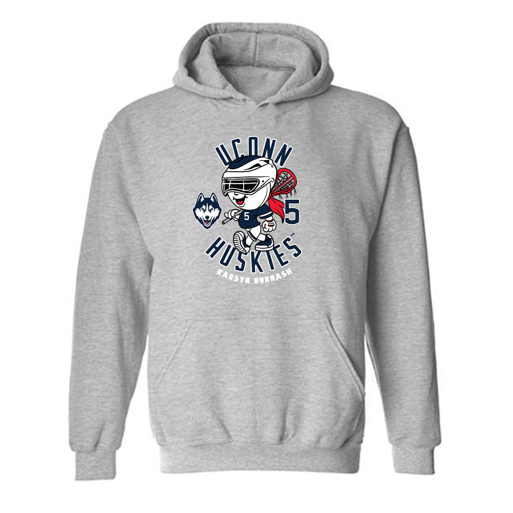 UConn - NCAA Women's Lacrosse : Karsyn Burnash - Fashion Shersey Hooded Sweatshirt-0