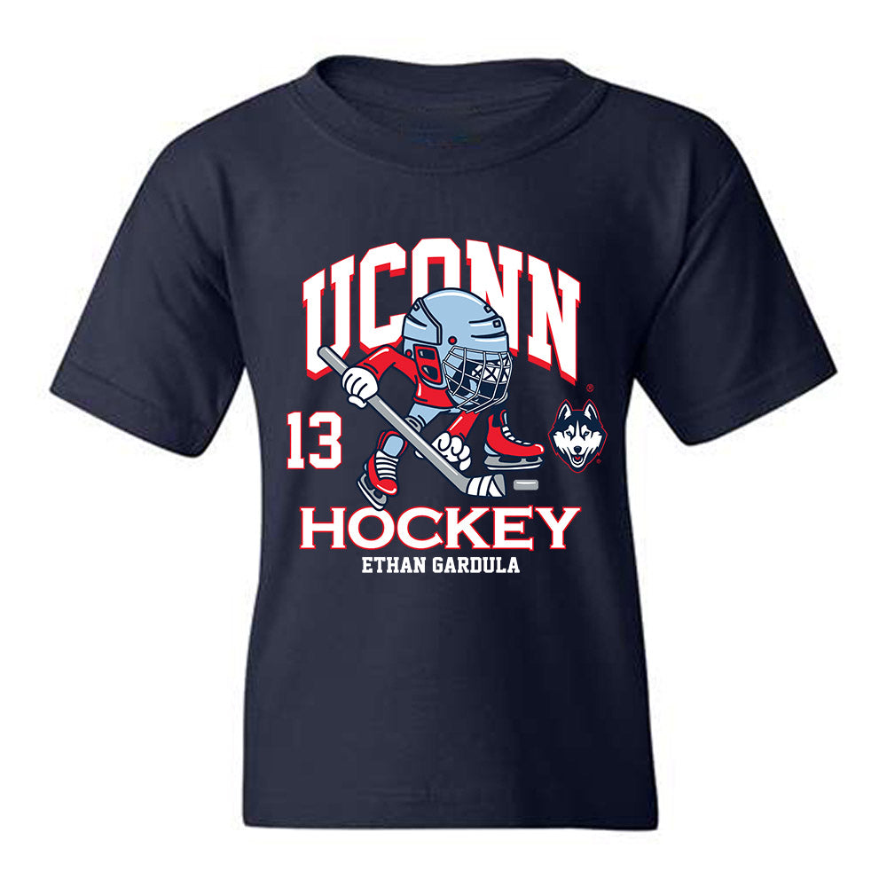 UConn - NCAA Men's Ice Hockey : Ethan Gardula - Fashion Shersey Youth T-Shirt-0