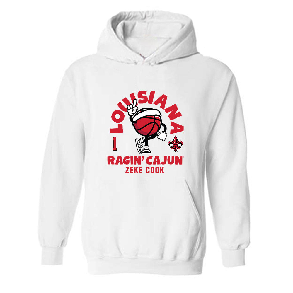 Louisiana - NCAA Men's Basketball : Zeke Cook - Fashion Shersey Hooded Sweatshirt-0