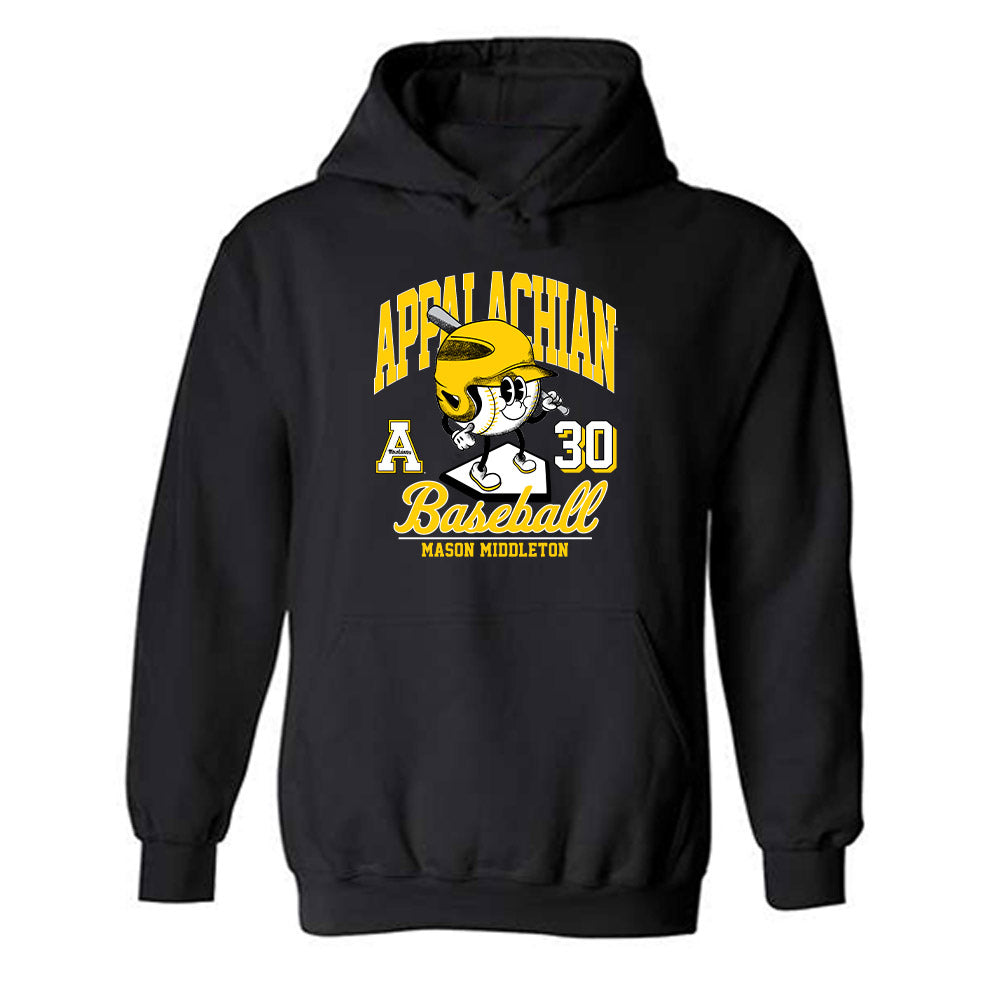 App State - NCAA Baseball : Mason Middleton - Fashion Shersey Hooded Sweatshirt-0