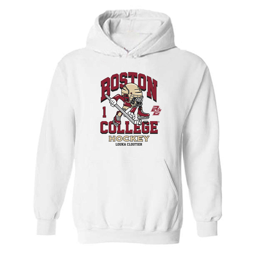 Boston College - NCAA Men's Ice Hockey : Louka Cloutier - Fashion Shersey Hooded Sweatshirt-0
