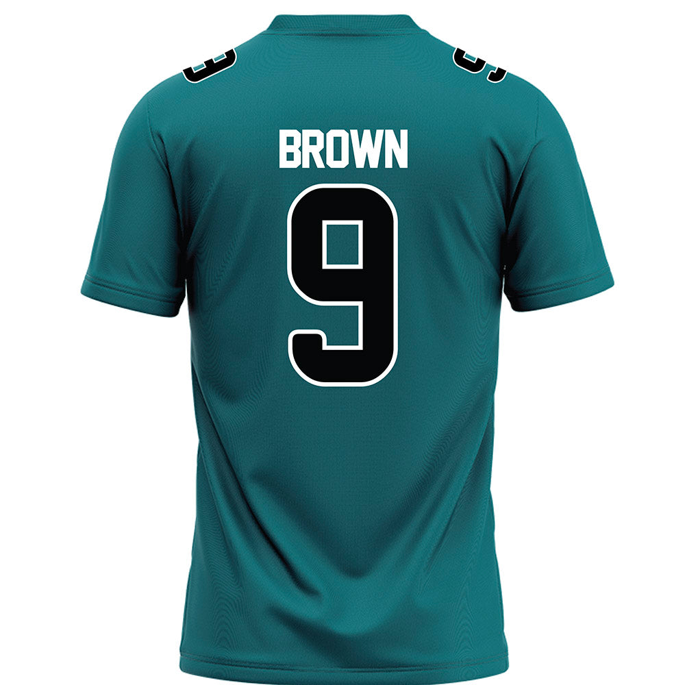 Coastal Carolina - NCAA Football : Emmett Brown - Teal Football Jersey-1