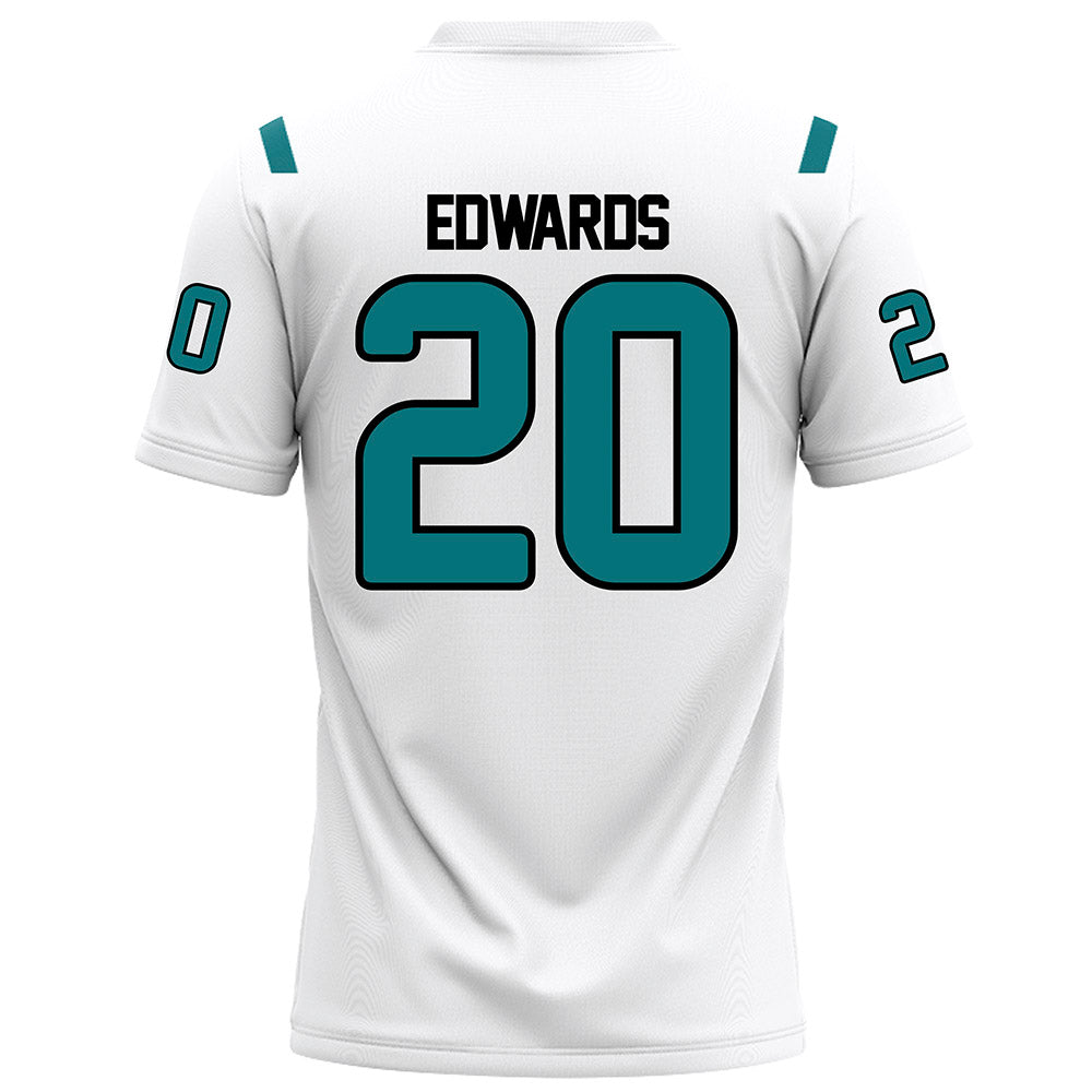 Coastal Carolina - NCAA Football : Jevon Edwards - White Football Jersey-1