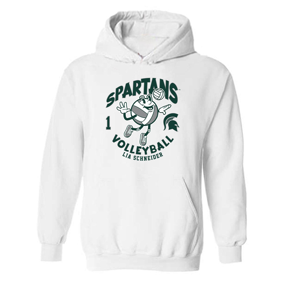 Michigan State - NCAA Women's Volleyball : Lia Schneider - Fashion Shersey Hooded Sweatshirt-0