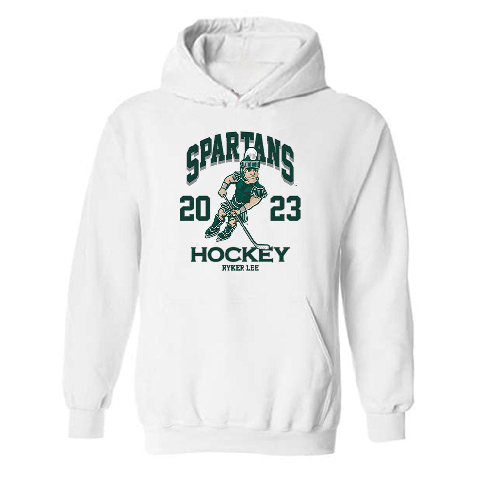 Michigan State - NCAA Men's Ice Hockey : Ryker Lee - Fashion Shersey Hooded Sweatshirt-0