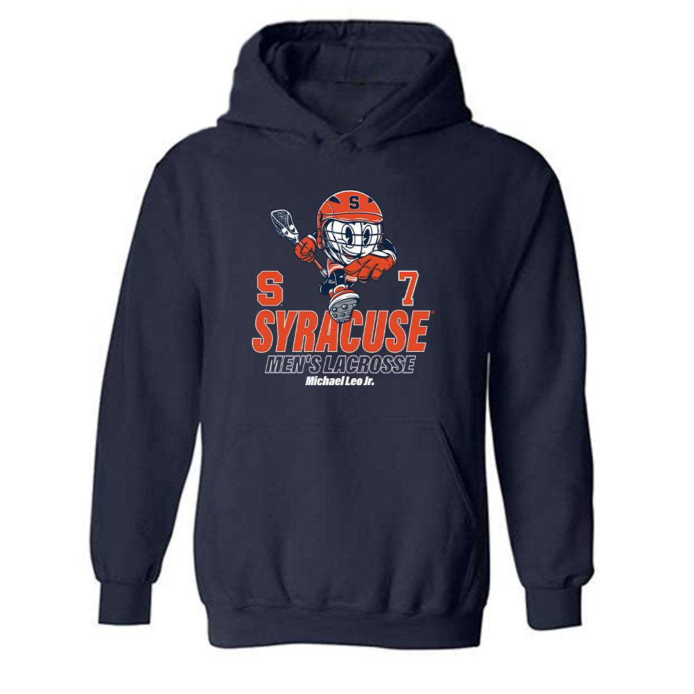 Syracuse - NCAA Men's Lacrosse : Michael Leo Jr. - Fashion Shersey Hooded Sweatshirt-0