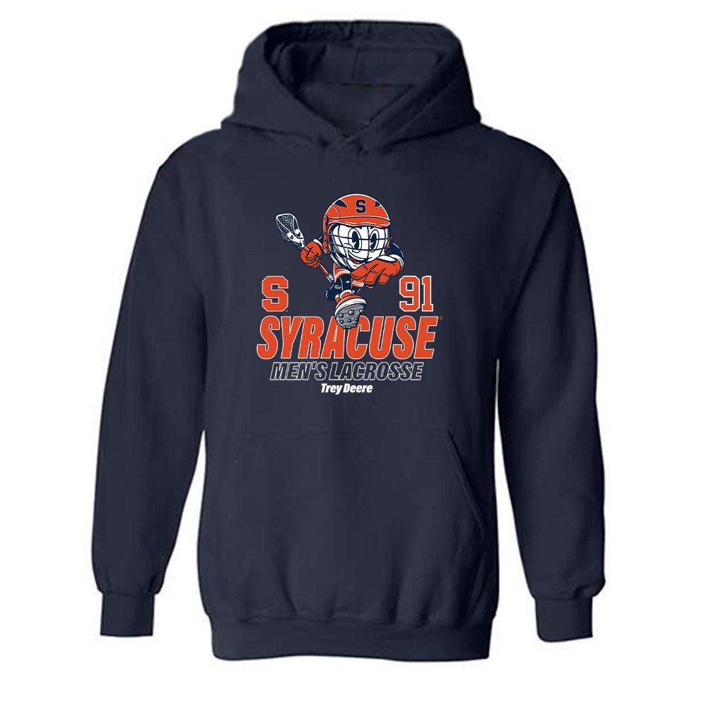 Syracuse - NCAA Men's Lacrosse : Trey Deere - Fashion Shersey Hooded Sweatshirt-0
