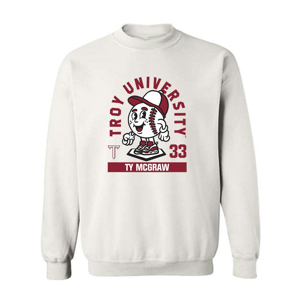 Troy - NCAA Baseball : Ty McGraw - Fashion Shersey Crewneck Sweatshirt-0