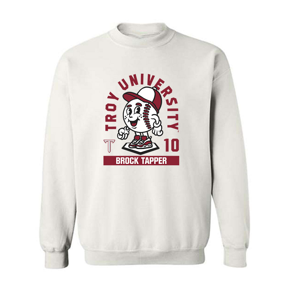 Troy - NCAA Baseball : Brock Tapper - Fashion Shersey Crewneck Sweatshirt-0