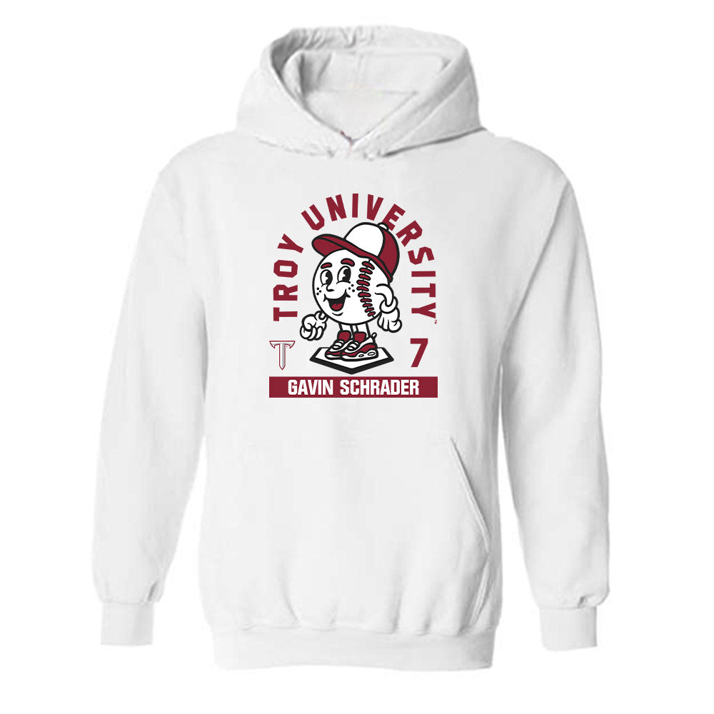 Troy - NCAA Baseball : Gavin Schrader - Fashion Shersey Hooded Sweatshirt-0