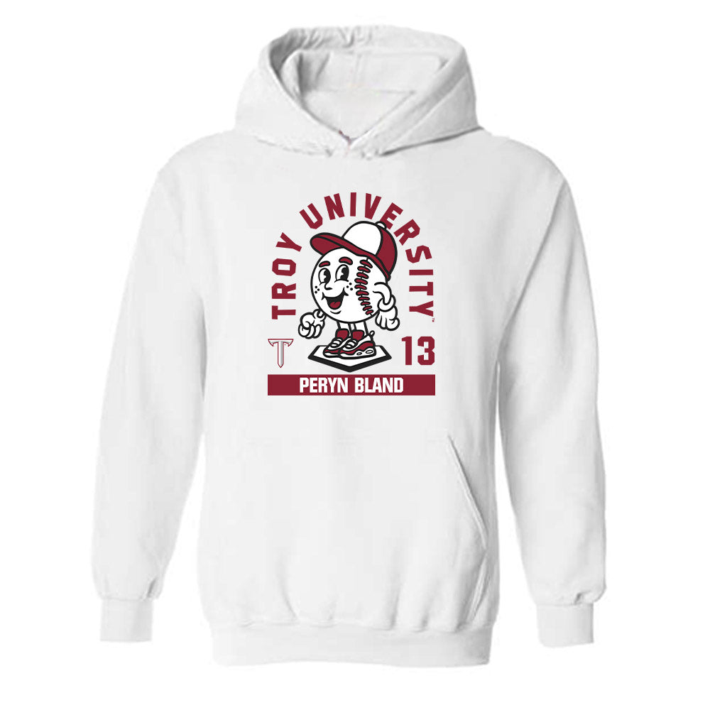 Troy - NCAA Baseball : Peryn Bland - Fashion Shersey Hooded Sweatshirt-0