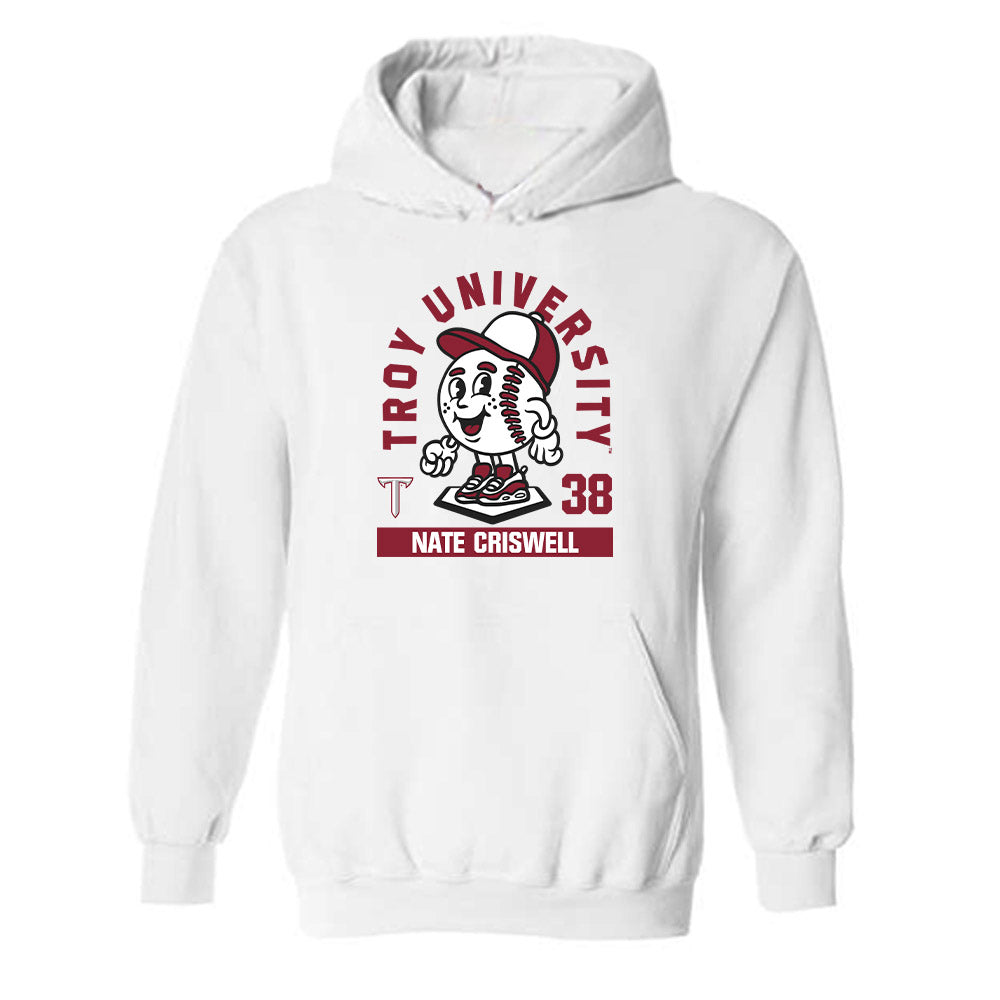 Troy - NCAA Baseball : Nate Criswell - Fashion Shersey Hooded Sweatshirt-0