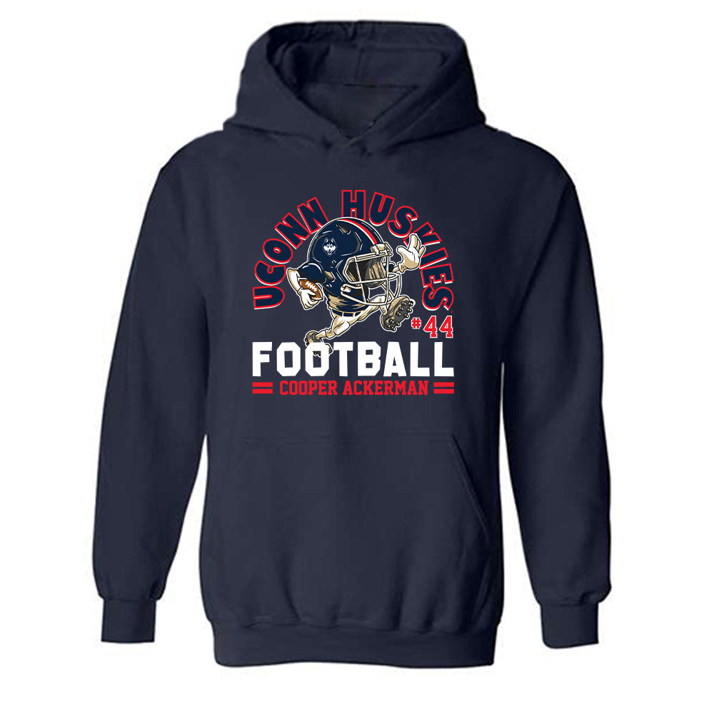 UConn - NCAA Football : Cooper Ackerman - Fashion Shersey Hooded Sweatshirt-0