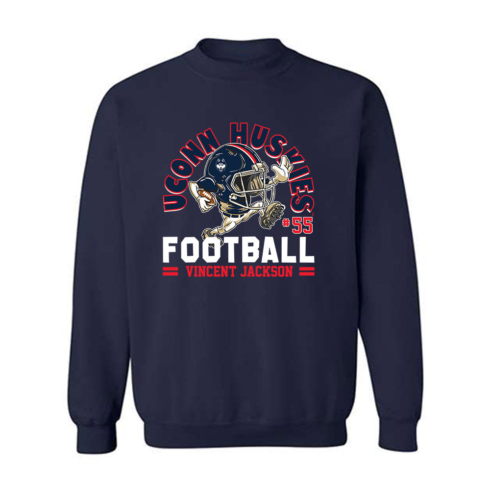 UConn - NCAA Football : Vincent Jackson - Fashion Shersey Crewneck Sweatshirt-0