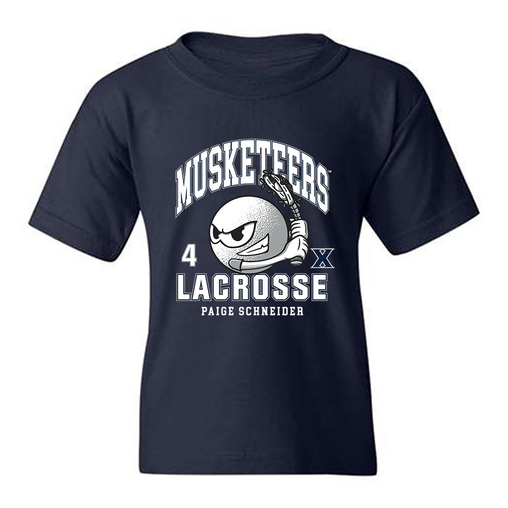 Xavier - NCAA Women's Lacrosse : Paige Schneider - Youth T-Shirt-0