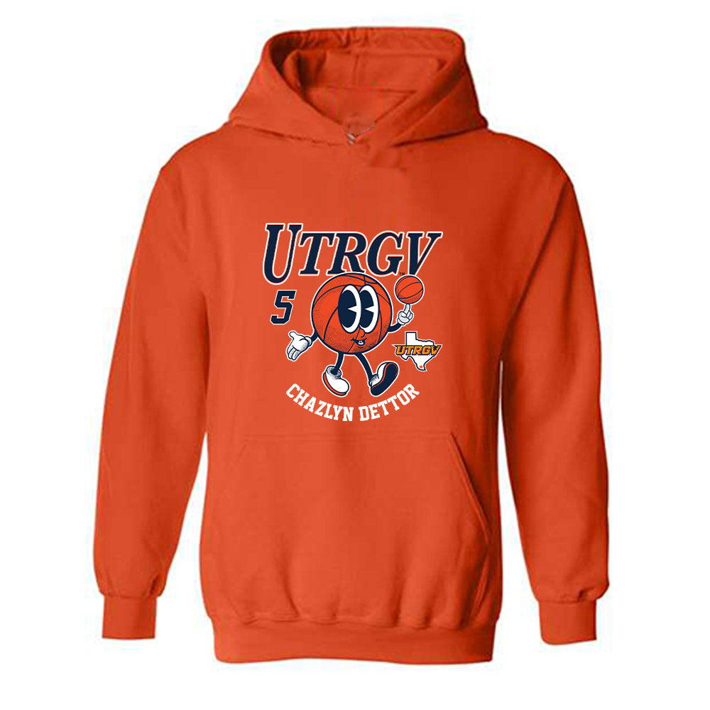 UTRGV - NCAA Women's Basketball : Chazlyn Dettor - Fashion Shersey Hooded Sweatshirt-0