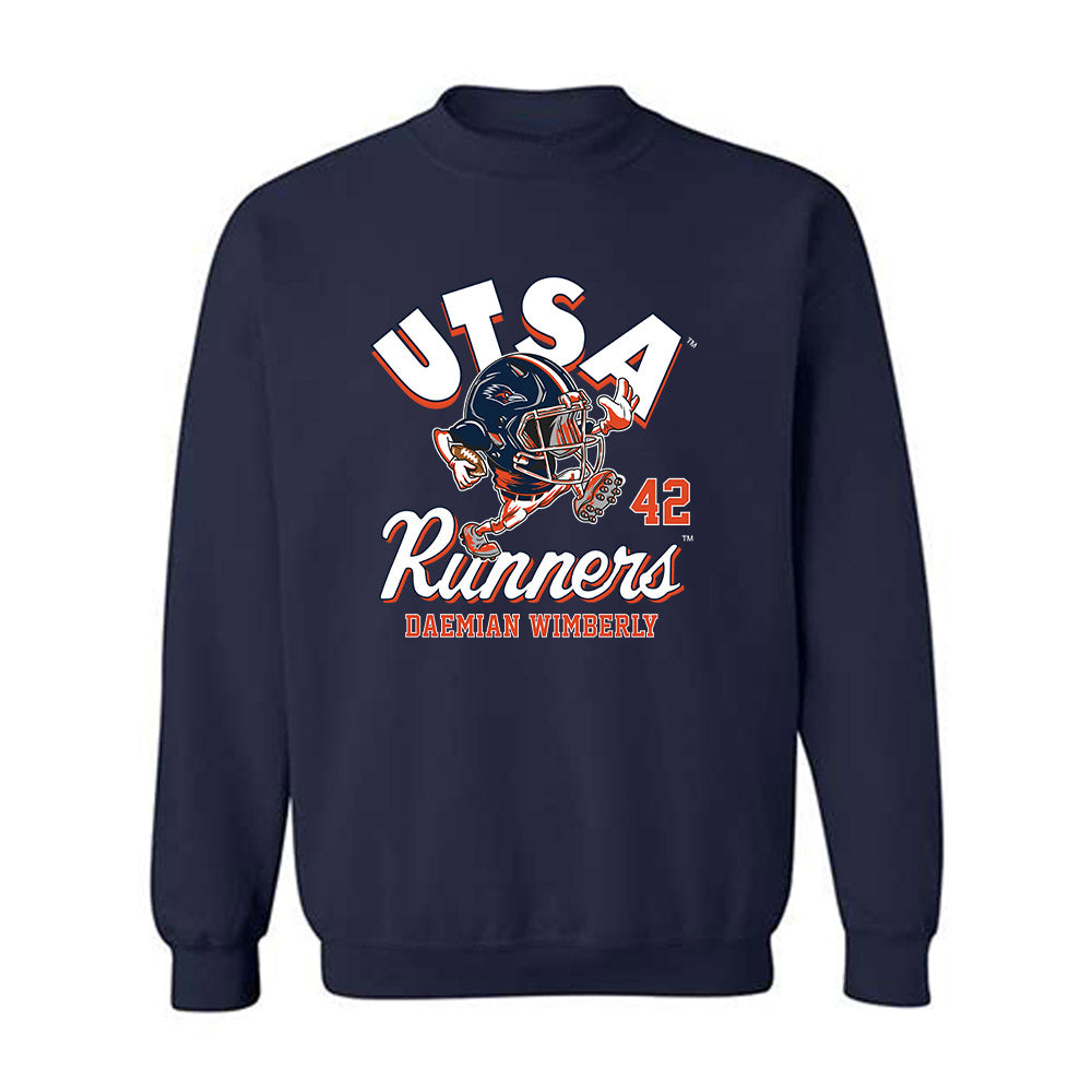 UTSA - NCAA Football : Daemian Wimberly - Fashion Shersey Crewneck Sweatshirt-0