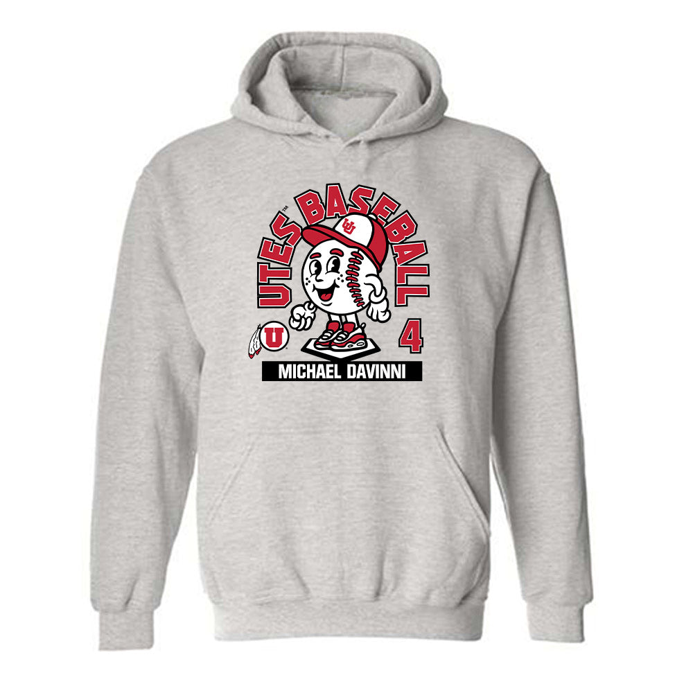 Utah - NCAA Baseball : Michael Davinni - Fashion Shersey Hooded Sweatshirt