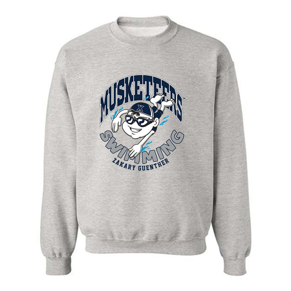 Xavier - NCAA Men's Swimming & Diving : Zakary Guenther - Fashion Shersey Crewneck Sweatshirt-0