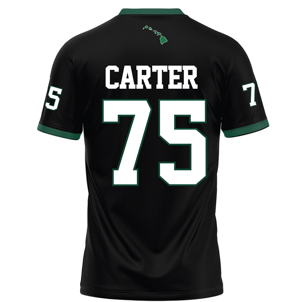 Hawaii - NCAA Football : Kaleb Carter - Black Football Jersey-1