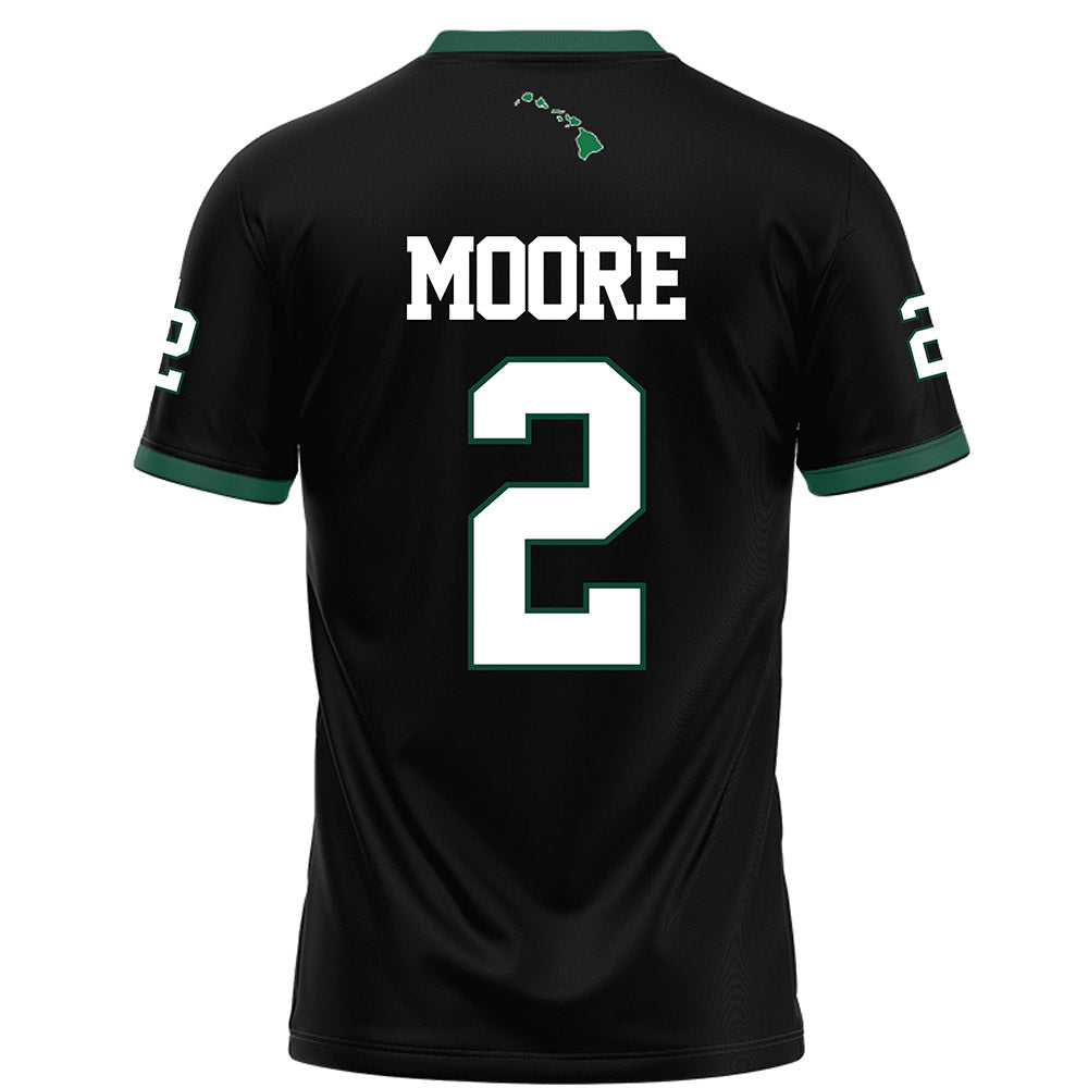 Hawaii - NCAA Football : Bronz Moore - Black Football Jersey-1